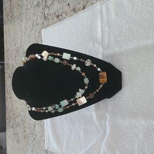 Ole Sage Green and Brown Necklace and Earring Set